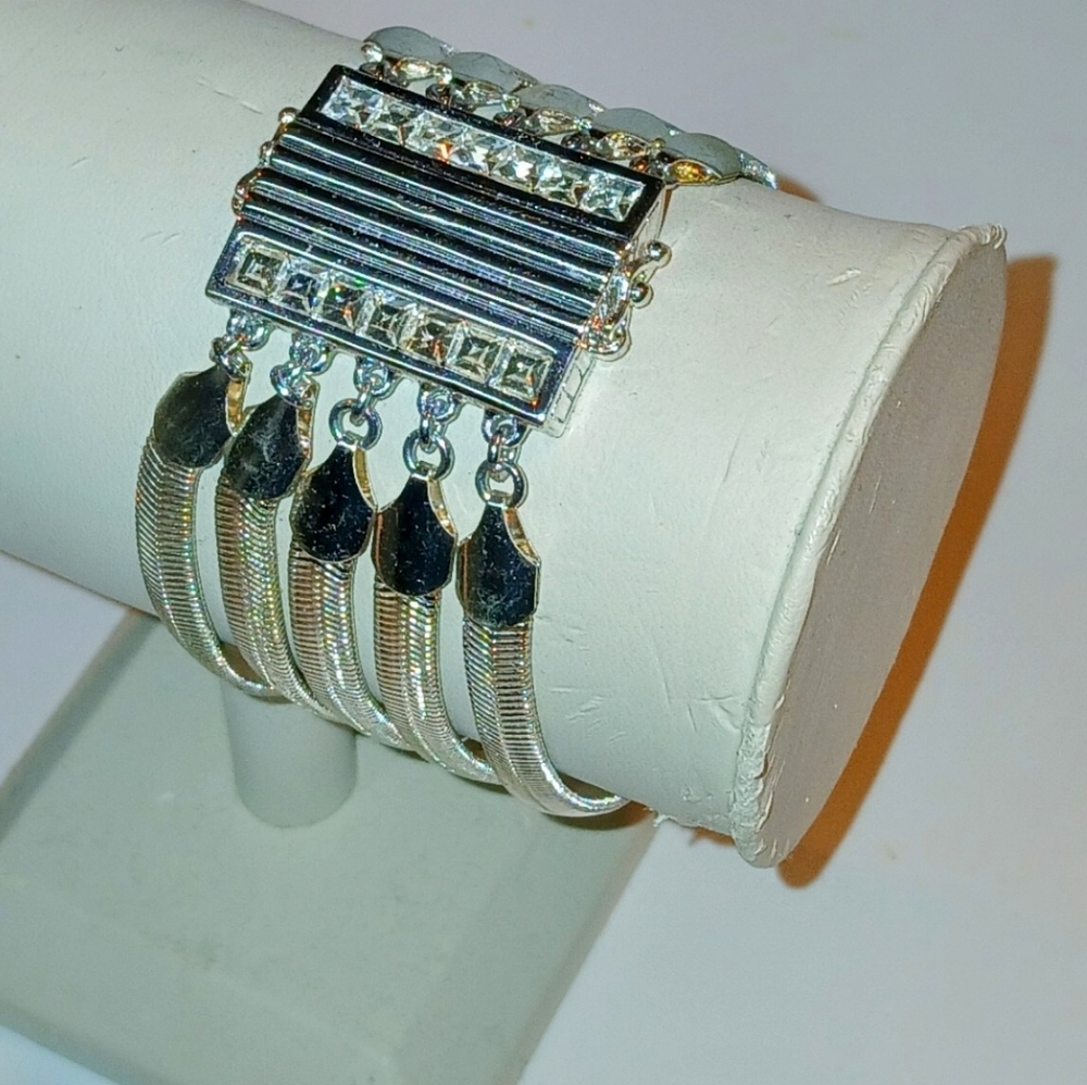 Heidi Daus Silvertone Snake Charmer Bracelet